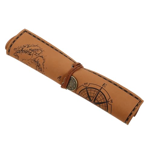 Beaupretty Vintage Rollbare Make Up Tasche Kunstleder Faltbares Federmäppchen Reise Kosmetiktasche für Damen Multi Organizer für Kosmetik und Schreibwaren Kompakt und Tragbar von Beaupretty