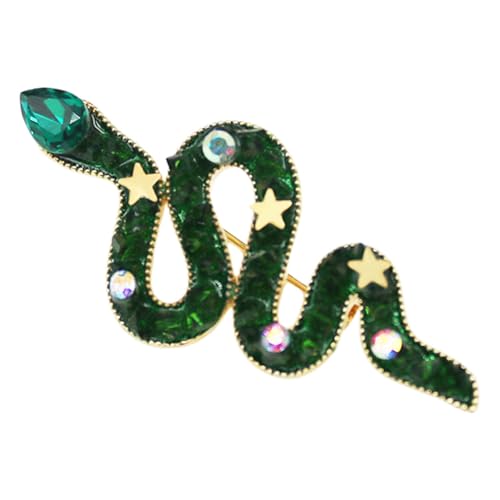 Beaupretty Vintage Schlange Brosche Damen und Herren Anstecknadel mit Grünem Schmuckstein Eleganter Tier Schmuck für Weihnachten Vielseitiges Modeaccessoire für Jacken Schals Taschen und Mehr von Beaupretty