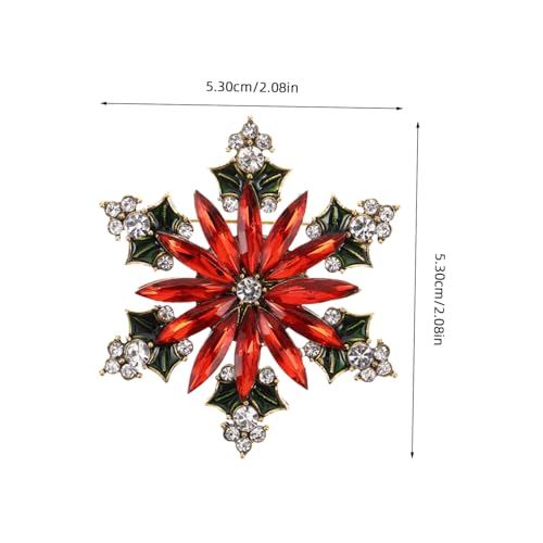 Beaupretty Vintage Schneeflockenbrosche mit Strass Festliches Design Legierungsschmuck Leichter Anstecknadel für Damen als Weihnachts-brosche Pullover Kleiderakzent für Festliche Anlässe von Beaupretty