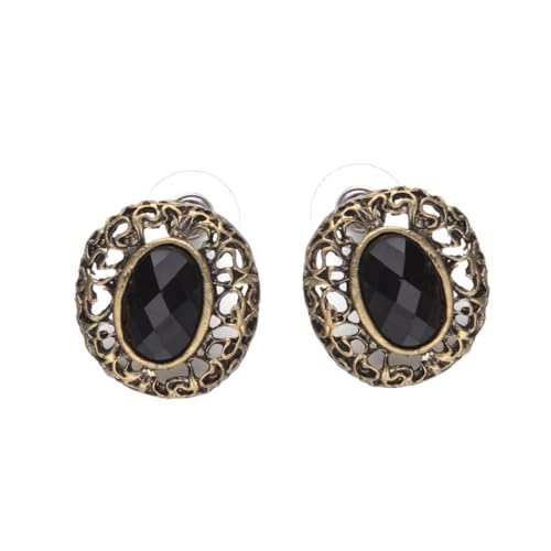 Beaupretty Vintage Schwarze Ohrstecker aus und Legierung Runde Glitzer Ohrringe für Damen Schmuckstücke für Alltag Geschenkidee für Frauen und Freundinnen von Beaupretty