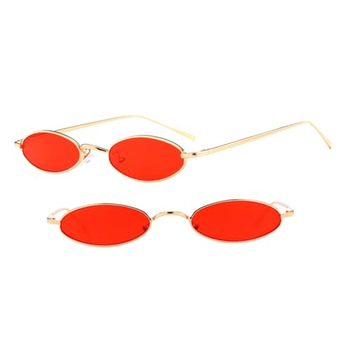 Beaupretty Vintage -Sonnenbrille schnapsgläser Sonnenbrille mit kleinem Gestell ovale Farbtöne schmale ovale Vintage rot von Beaupretty