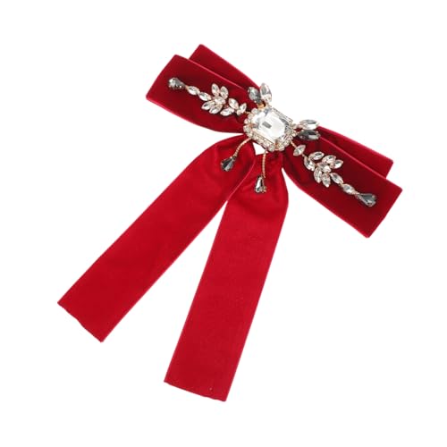 Beaupretty Vintage Strass Schleifenbrosche mit Samtband Langlebiges Farbbeständiges Design Historisch Inspirierte Halskragen-brosche für Mäntel und Schals Festliche Schmuckaccessoire für von Beaupretty