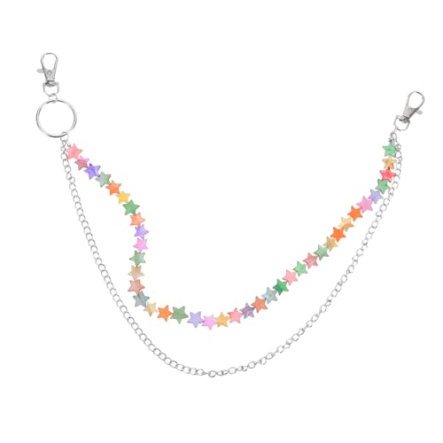 Beaupretty Vintage-hüftkettengürtel Mit Stern-muscheln Doppellagige Jeanskette Für Herren Und Damen Leicht Verstellbar Metallisch Für Partys Strand Und Hip-hop-stil von Beaupretty