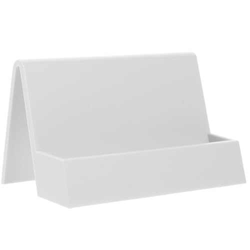 Beaupretty Visitenkartenhalter Organizer Weiß Stabiler Business Card Holder für Schreibtisch Moderner Namenskartenständer zur Büroorganisation Rutschfester Kartenhalter für Business von Beaupretty