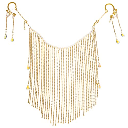Beaupretty Vorhang Strass Fransen Maskerade Kette Retro-quaste Borlitas Maquillaje Maskerade-kette Kristallkette Maskeradekette. Quastenkette Goldene Quaste Fräulein Schmuck Legierung Gesicht von Beaupretty