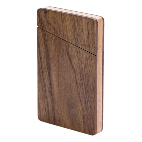 Beaupretty Walnuss Holz Visitenkartenetui Dünn Leicht Magnetische Kreditkartenbox für Herren Stilvoller Kartenhalter mit Großem Fassungsvermögen und Robuster Verarbeitung von Beaupretty
