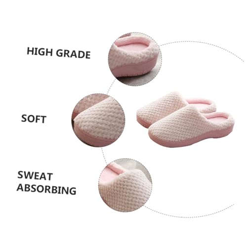 Beaupretty Warme Damen Baumwoll Hausschuhe mit Memory Schaum Rutschfest Leicht und Komfortabel Indoor Winterpantoffeln für Gemütliche Stunden zu Hause Rosa von Beaupretty