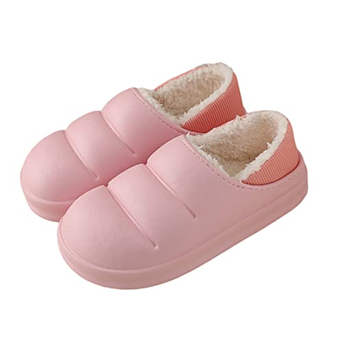 Beaupretty Warme Damen Hausschuhe Indoor Flauschige Plüschslipper Rutschfest Kuschelig Atmungsaktiv Komfortabel Winterpantoffeln Rosa von Beaupretty