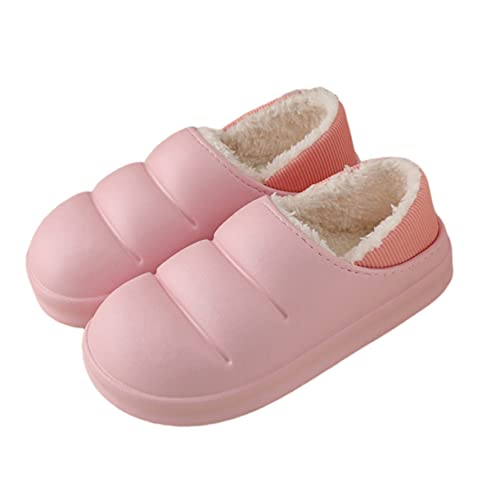 Beaupretty Warme Plüsch Hausschuhe Damen Winter Flauschige Pantoffeln Rutschfest Komfortable Schlafzimmer Slipper für Zuhause und Freizeit Rosa von Beaupretty