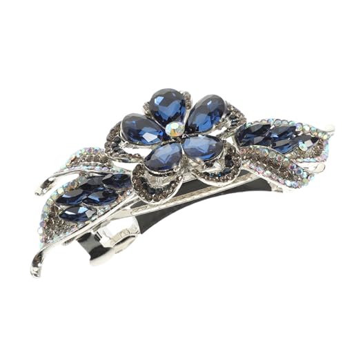 Beaupretty Wasserblaue Strasssteine Haarklammer Damen Haarklammer mit Feder Mechanismus Haltbar und Rutschfest Haaraccessoire für Alltag und Festliche Anlässe von Beaupretty