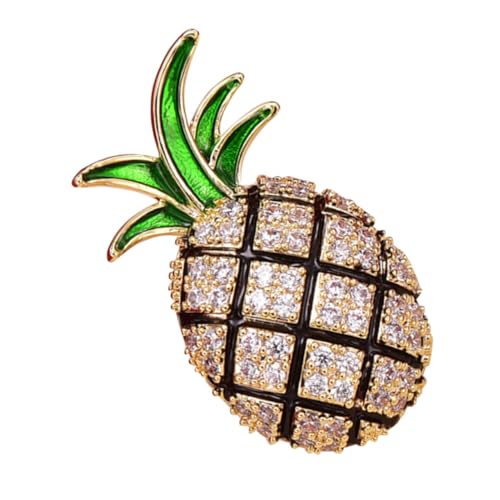 Beaupretty Ananas-brosche Mit Zirkon-einlage Hochwertige Legierungsbrosche Ananas-anstecker Für Formelle Kleidung Halsschmuck-accessoire Für Männer Und Frauen Langlebige Brustnadel von Beaupretty
