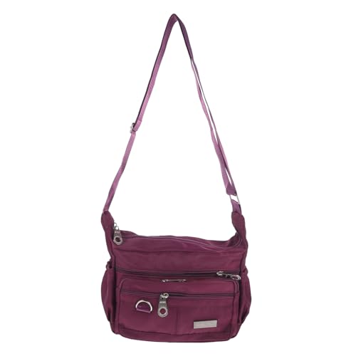 Beaupretty Wasserdichte Oxford Damen Umhängetasche Lässige Schultertasche Große Kapazität Tragetasche für Freizeit und Reisen Modische Crossbody Bag in Violett von Beaupretty