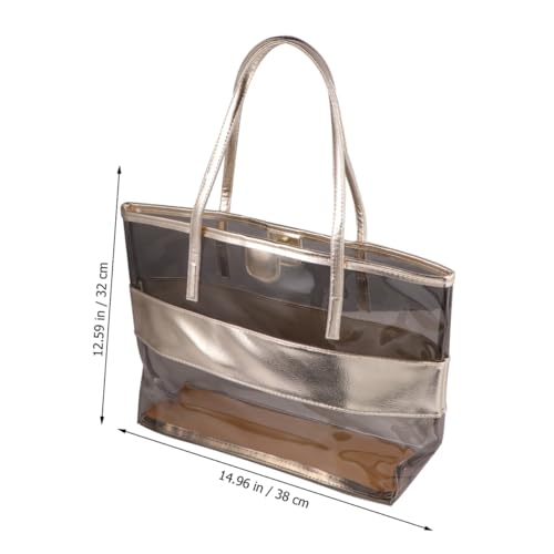 Beaupretty Wasserdichte Transparente Pvc schultertasche Damen Beach Tote Bag mit Kleinem Portemonnaie Leichte Handtasche für Outdoor Party und Alltag Modische Sommerliche Strandtasche in von Beaupretty