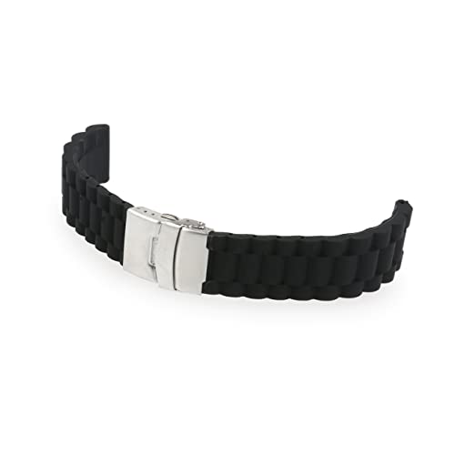 Beaupretty Wasserdichtes Silikon Uhrenarmband mit Verstellbarer Edelstahlschnalle Langlebiges Sportarmband für Herren und Damen Kompatibel mit Uhren Schwarz Robust und Flexibel von Beaupretty