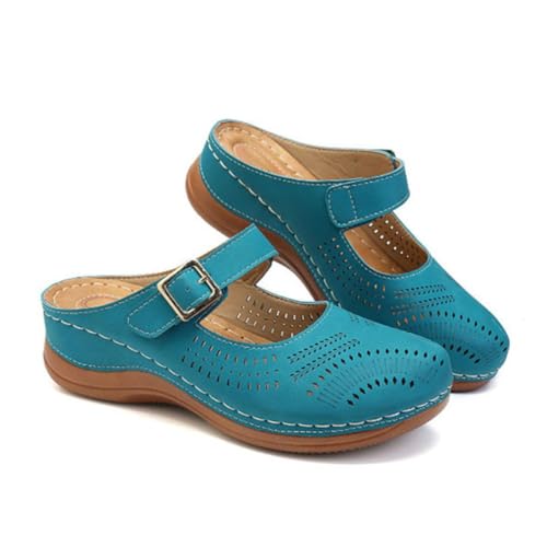 Beaupretty Wedgesandalen Damen Vintage Komfortable Slipper mit Chunky Absatz Atmungsaktive Hausschuhe für Alltag und Sommer Blau Langlebig und Modisch Beaupretty Wedgesandalen Damen Vintage Komfortable Slipper mit Chunky Absatz Atmungsaktive Hausschuhe für Alltag und Sommer Blau Langlebig und Modisch von Beaupretty