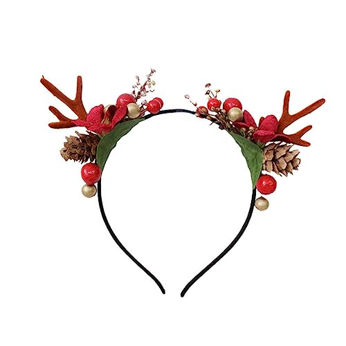 Beaupretty Weiches Weihnachts Haarband mit Rentiergeweih Japanischer Mori Stil Handgefertigt nicht Verblassend Festliche Kopfbedeckung für Damen und Mädchen von Beaupretty