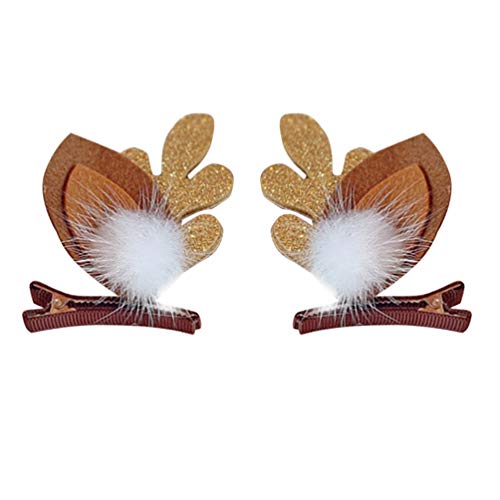 Beaupretty Weihnachten Haarspangen Plüsch Geweih mit Pom Pom Haarspangen niedlichen Haarschmuck für Frauen Party von Beaupretty