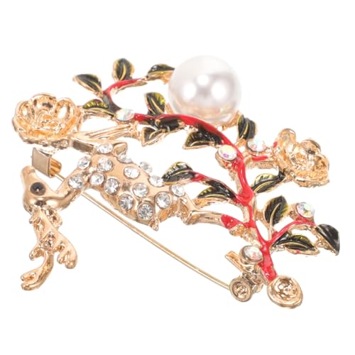 Beaupretty Weihnachtliche Brosche mit Perlen und Strass Stabile Legierung Anstecknadel Eleganter Design Schmuck für Damen Passend zu Schal Mantel Tasche Festliche Modeaccessoires von Beaupretty