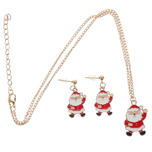 Beaupretty Weihnachtliche Schmuckset Damen Halskette und Dangle Ohrringe mit Festlichen Anhängern Elegantes Design für Frauen und Mädchen zu Weihnachten und Winterfest von Beaupretty