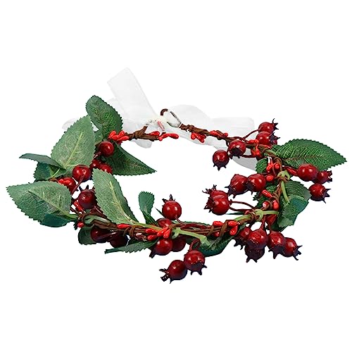 Beaupretty Weihnachtlicher Beeren Blumenkranz Haarreif Damen und Mädchen Rotes Stoff Stirnband für Strandurlaub Festliches Haaraccessoire für Weihnachten Braut und Festtagsmode von Beaupretty