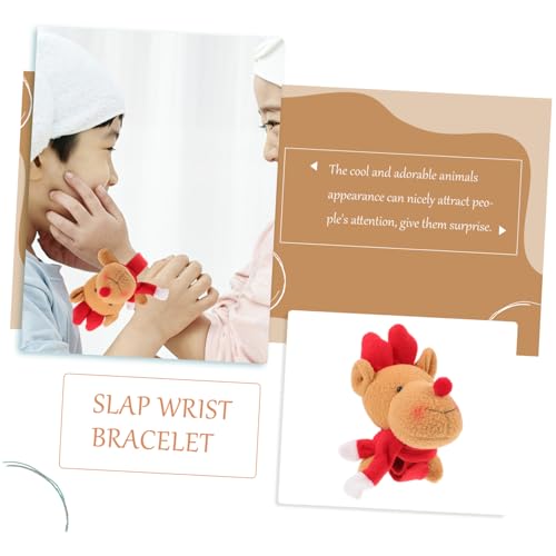 Beaupretty Weihnachtlicher Slap Armband Elch Plüsch Weicher Langlebiger Party Geeignet für Erwachsene Jugendliche Sanfte Kanten Komfortabel Festliche Weihnachtsdeko Geschenkidee von Beaupretty