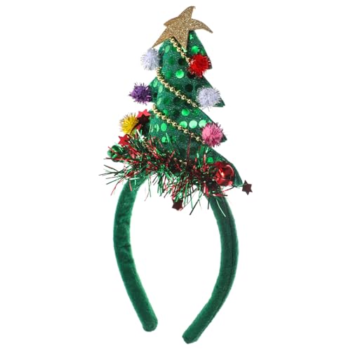 Beaupretty Weihnachtlicher Stirnband Weihnachtsbaum mit Glocke Leichtes Party Haarband für Damen Festliches Xmas Haaraccessoire Design für Weihnachten Karneval und Geburtstagsfeier von Beaupretty