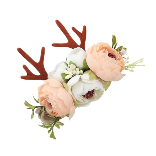 Beaupretty Weihnachtliches Haarband mit Elastischem Nylon Süßes Rentiergeweih Design Blumige Dekoration Festliches Party accessoire für Mädchen für Weihnachten und Kostüme von Beaupretty