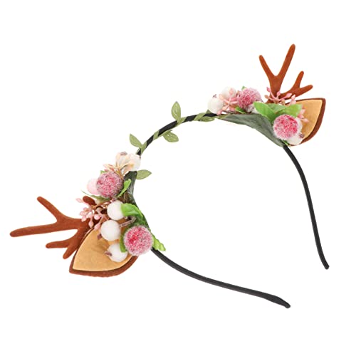 Beaupretty Weihnachtliches Haarband mit Süßem Rentiergeweih und Beeren Modischer Haarschmuck für Mädchen und Damen Bequemes Festliches Accessoire für Party und Cosplay von Beaupretty