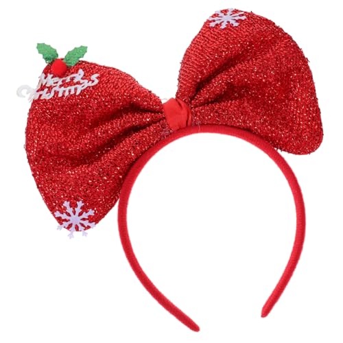 Beaupretty Weihnachtliches Haarreif mit Großem Schleifen Design Weicher Bequemer Weihnachts Kopfschmuck für Damen Festliches Accessoire für Partys Kostüm und Alltag von Beaupretty