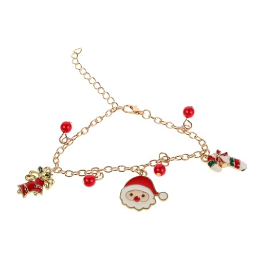 Beaupretty Weihnachts Armband mit Verstellbarem Link Charm Anhänger mit Weihnachtsmann Zuckerstange Glöckchen Festlicher Schmuck für Weihnachten Feiertagsanlässe von Beaupretty