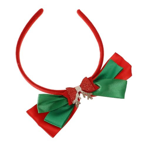 Beaupretty Weihnachts Haarreif Rentiergeweih mit und Grünem Schleifen Bowknot Komfortabler Stirnband für Zubehör Festliche Xmas Dekoration von Beaupretty