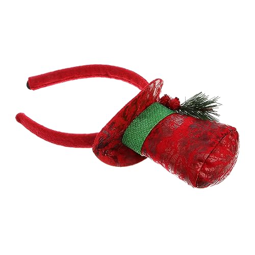 Beaupretty Haargummis Für Mädchen Weihnachts-haarschmuck Weihnachtsstirnband Beleuchten Weihnachtshaarband Weihnachtsfeier Stirnband Top-hat-stirnband Hut Weihnachten Fräulein Zylinder von Beaupretty