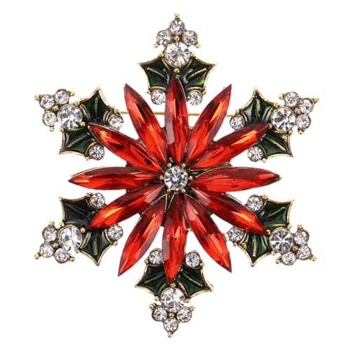 Beaupretty Weihnachtsbrosche Schneeflocke aus Legierung mit Strass Festlicher Modeschmuck für Damen Vielseitige Anstecknadel für Pullover Mantel Festliche Dekoration zu Weihnachten von Beaupretty