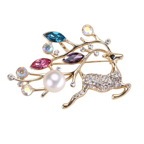 Beaupretty Perlenbrosche Mit Hirschmotiv Für Weihnachts Und Party-anlässe Zarte Damen-brustnadel Aus Accessoires Für Frauen Und Mädchen von Beaupretty