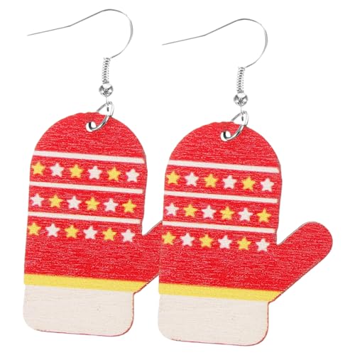 Beaupretty Weihnachtsohrringe Damen Holz Ohrhänger Weihnachts Handschuh Festival Schmuck Party Ohrringe Set Modisch Leicht für Frauen von Beaupretty