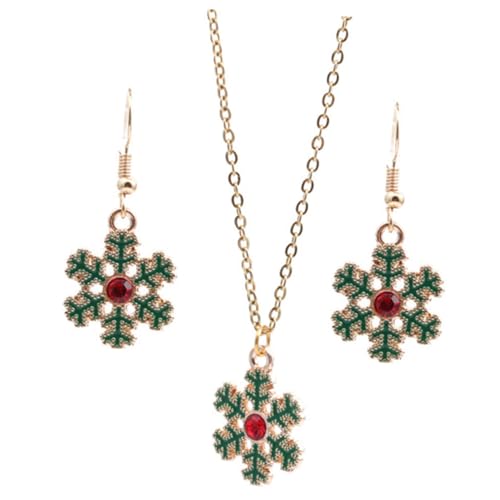 Beaupretty Weihnachtsschmuck Schneeflocke Ohrringe Tropfen Anhänger Weihnachtskette Modisch Festlich für Damen und Mädchen Festliches Kostümaccessoire von Beaupretty