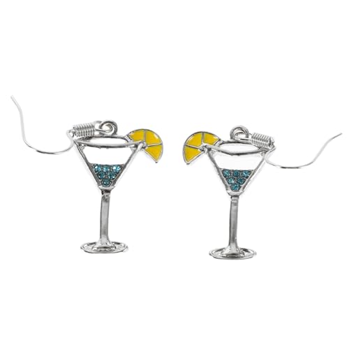 Beaupretty Weinglas Ohrringe Damen Leicht Elegant Cocktailglas Anhänger Modisch Fadenschutz Party Schmuck Sommer Events von Beaupretty