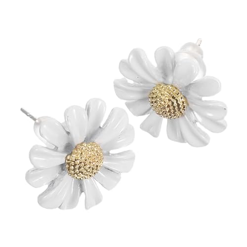 Beaupretty Weiße Kleine Daisy Ohrstecker aus Silber Zarte Blütenform Temperamentvoller Damenschmuck Hautfreundlich Vielseitig für Alltag Hochzeit und Valentinstag Geeignet von Beaupretty