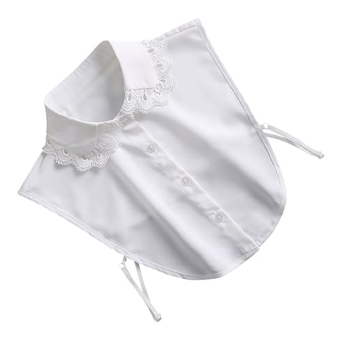 Beaupretty Weißer Damen Fake Collar Chiffon Halbkragen mit Rüschen Abnehmbar Ärmellos Elegant für Blusen und Kleider und Atmungsaktiv Vielseitig Kombinierbar als von Beaupretty