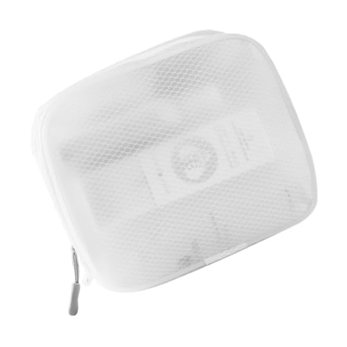 Beaupretty Weißer Eva Mesh Kulturbeutel mit Reißverschluss Tragbare Kosmetiktasche und Reise Organizer Multifunktional als Schminktasche und Toilettenbeutel Kompakte für Damen und Herren von Beaupretty