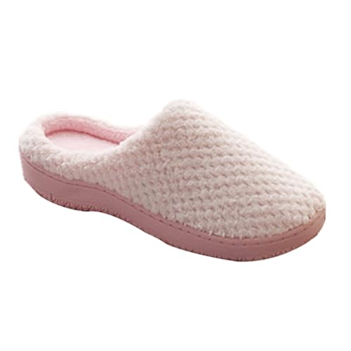 Beaupretty Winter Damen Hausschuhe Memory Foam Slipper Warm Rutschfest Baumwolle Skid Komfortable Home Slippers für Drinnen Rosa von Beaupretty