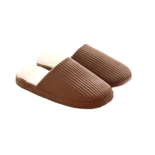 Beaupretty Winter Hausschuhe Rutschfest Plüsch Pantoffeln Damen Herren Innenbereich Gemütlich Warm Kaffee Farbton Rutsch Sohle Weiche Fütterung von Beaupretty
