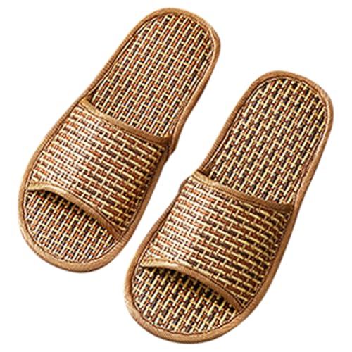 Beaupretty Woven Rattanslipper Unisex Atmungsaktiv Leicht Sommer Hausschuhe Bequeme Indoor Schuhe Für Damen Herren von Beaupretty