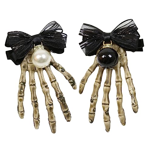 Beaupretty Zarte Krallen Damen-Haarnadel Ziernadel Für Haarnadeln Knochenhaar Schickes Perlendekor Mini-Totenkopf Rock Und Mädchen-Krallen-Kopfschmuck-Clips Schleife von Beaupretty