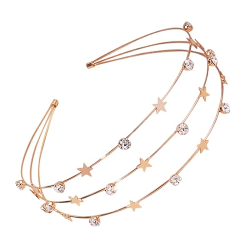 Beaupretty Zinklegierung Stern haarreif mit Strassbesatz Feines Haarschmuck accessoire für Damen und Mädchen Modisches Goldfarbenes Stirnband für Party Alltag und von Beaupretty