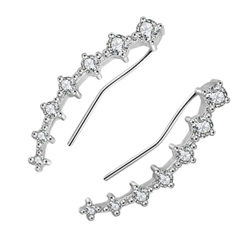 Beaupretty Zirkonia Ohrstecker Ohrmanschette Damen Modisch Handgefertigt Elegant Schmuck für Frauen und Mädchen Vielseitig zu Party und Alltag Geeignet von Beaupretty