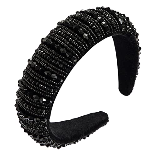 Beaupretty damen haarbänder breites haarband mit gepolstertes Stirnband Haarband aus schwämme schwarzes Bandana-Stirnband großer Kopf Schal Kopfbedeckung von Beaupretty