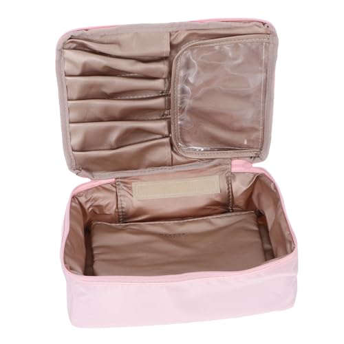 Beaupretty wasserdichte Kosmetiktasche für Damen Große Reise Make Up Tasche mit Trennwänden und Reißverschluss Portable Kulturbeutel Organizer für Effiziente Aufbewahrung Rosa von Beaupretty