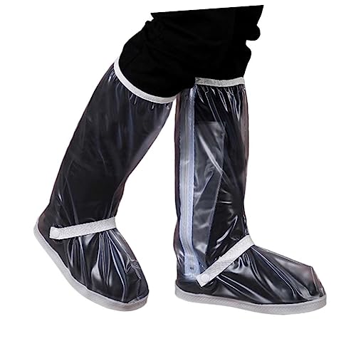 Beaupretty wasserdichte Regenüberschuhe Unisex mit Rutschfester Gummisohle Leicht Wiederverwendbar Seitlicher Reißverschluss und Schnalle Geeignet für Radfahren Wandern Alltag Damen und von Beaupretty