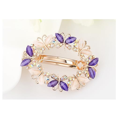 Beaupretty Dekorative Haarnadel Französischer Clip Altes Haar Haarspange Glänzendes Strasshaar Vintage Braut Haarnadel Haarhalter Schmuck Kristall Mädchen Violett von Beaupretty